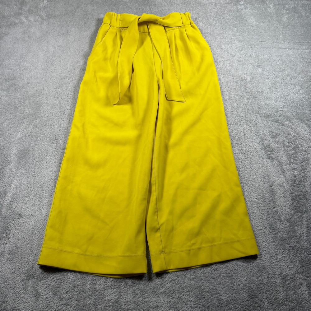Lululemon Noir Crop Pant Women 4 Soleil Yellow Wide Leg Crop Belted LW6AYAS